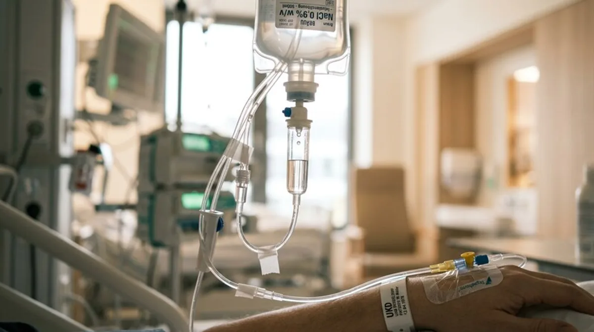 Infusion IV Tropf Nahaufnahme Klinik Düsseldorf